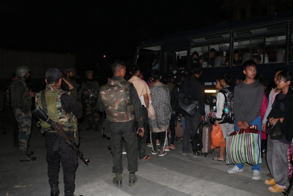 People being transported to relief areas by security forces following violence that gripped Manipur on May 3. (Photo Courtesy: PRO Defence)